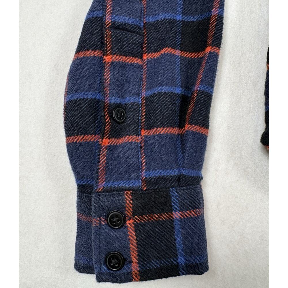 Wrangler Blue Plaid 1/4 Zip Shirt Womens XS Organic Cotton Flannel Workwear - Picture 5 of 11